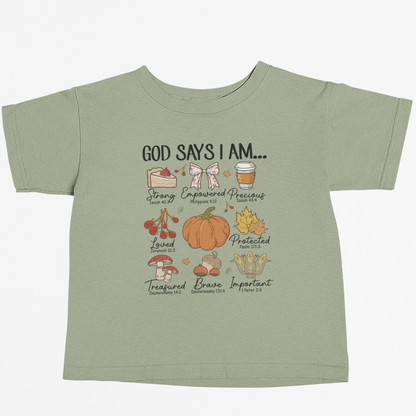 God Says I Am - Fall Edition Youth & Toddler Graphic Tee