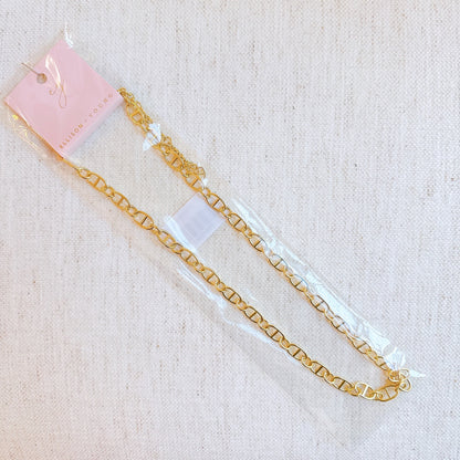Golden Bit Linked Longer Chain Necklace - Aaria Tees