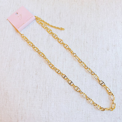 Golden Bit Linked Longer Chain Necklace - Aaria Tees