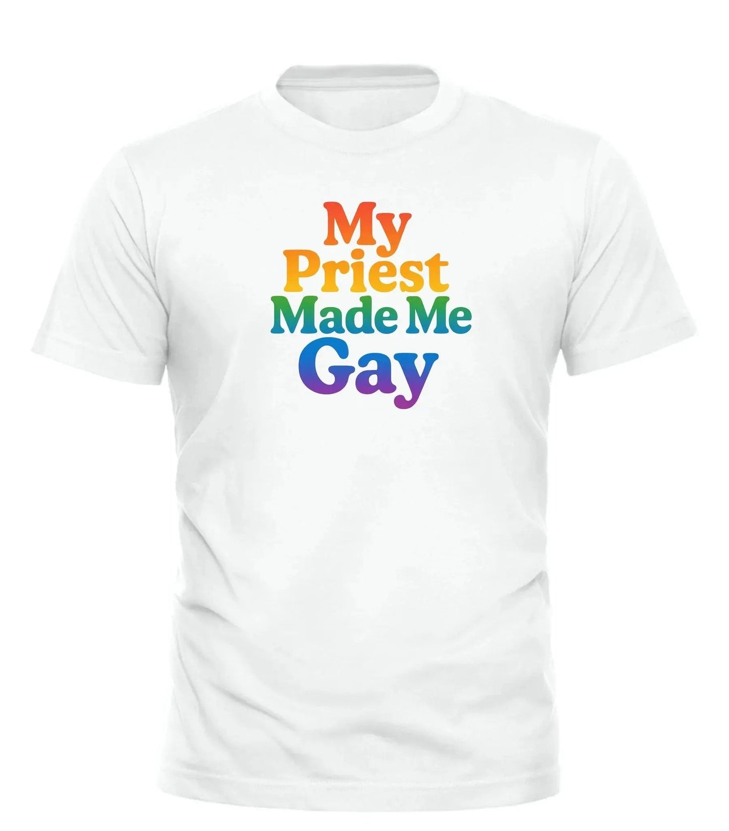 Good Trouble Fashion My Priest Made Me Gay Tee