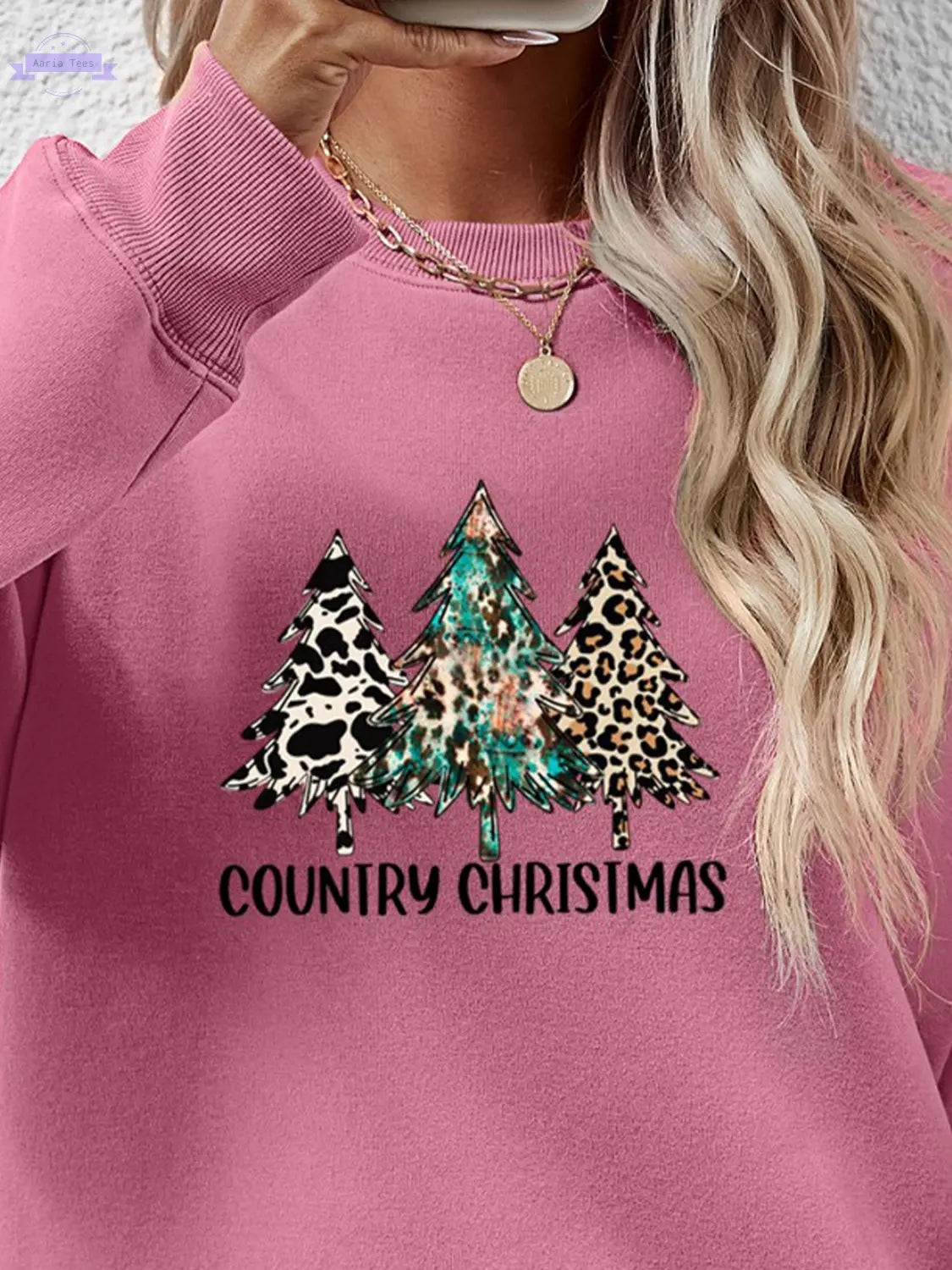 Graphic Round Neck Dropped Shoulder Sweatshirt Trendsi Aaria Tees