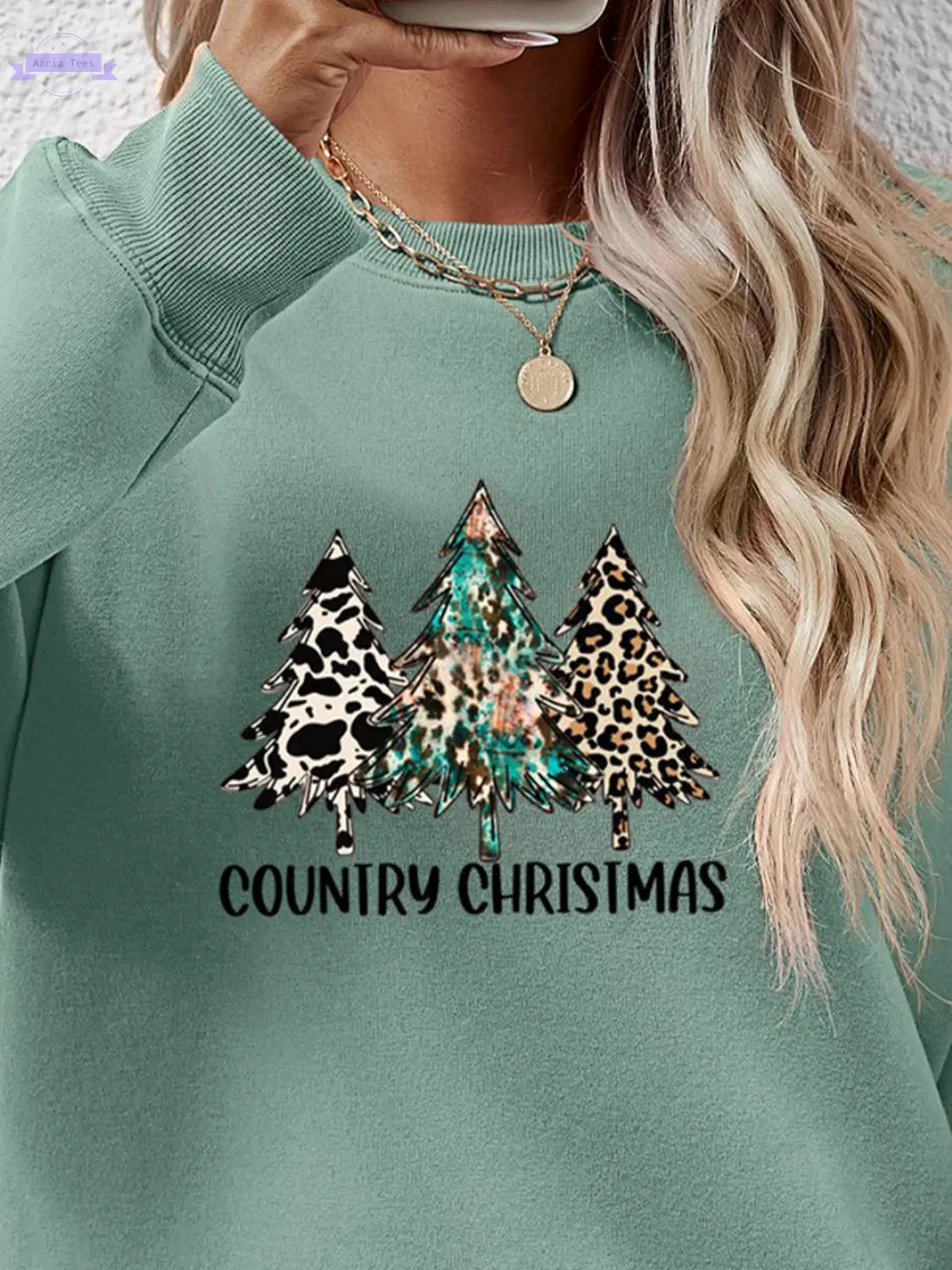 Graphic Round Neck Dropped Shoulder Sweatshirt Trendsi