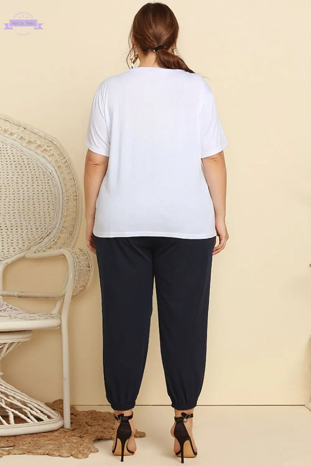 Graphic Tee and Belted Paperbag Joggers Set Trendsi