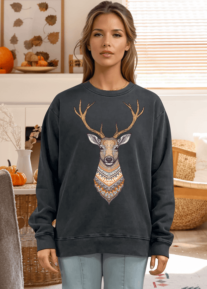 Artsy Reindeer Graphic Heavyweight Sweatshirt