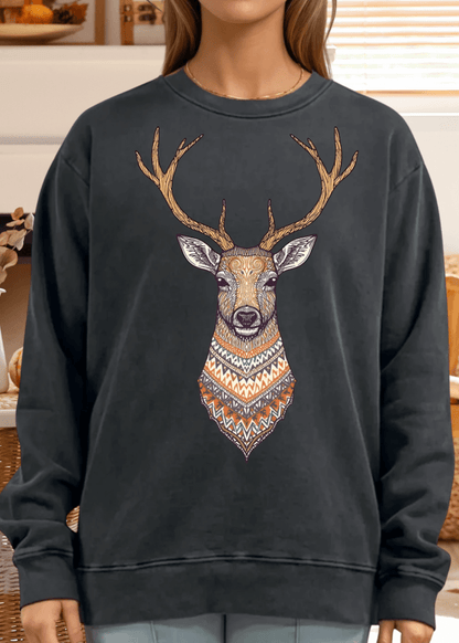 Artsy Reindeer Graphic Heavyweight Sweatshirt