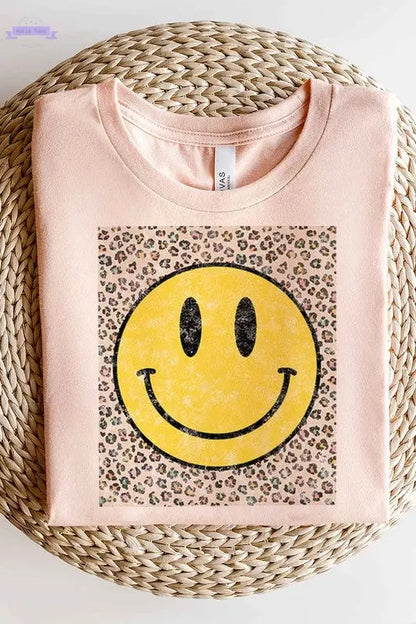 HAPPY LEOPARD GRAPHIC T-SHIRT - Aaria Tees