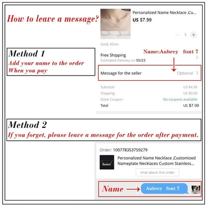 Custom Name Necklace - 3D Engraved Stainless Steel - Heart Figaro Chain