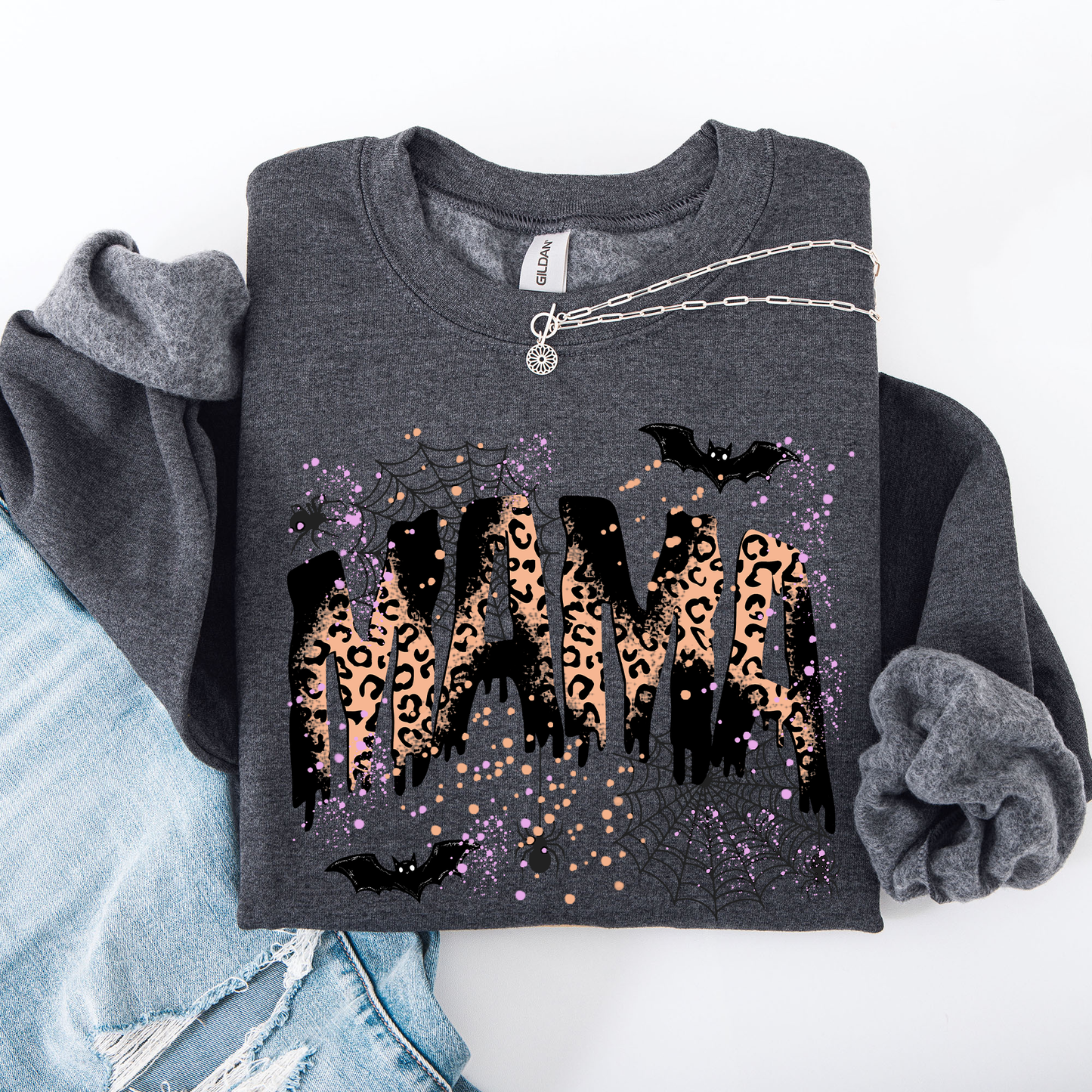 Halloween Mama, Mom, Mama Leopard Halloween, Spooky Season Boo, Halloween Sweatshirt