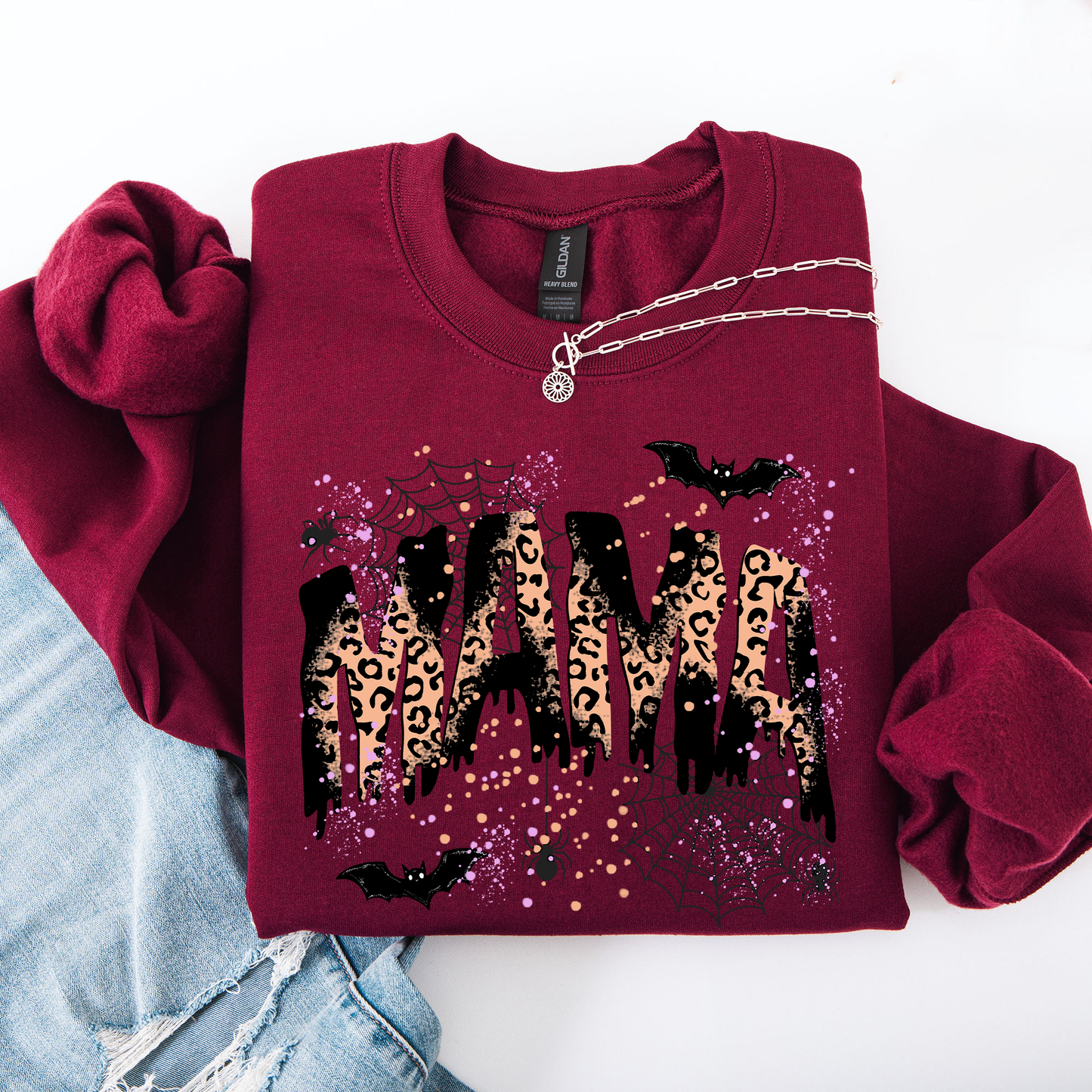 Halloween Mama, Mom, Mama Leopard Halloween, Spooky Season Boo, Halloween Sweatshirt