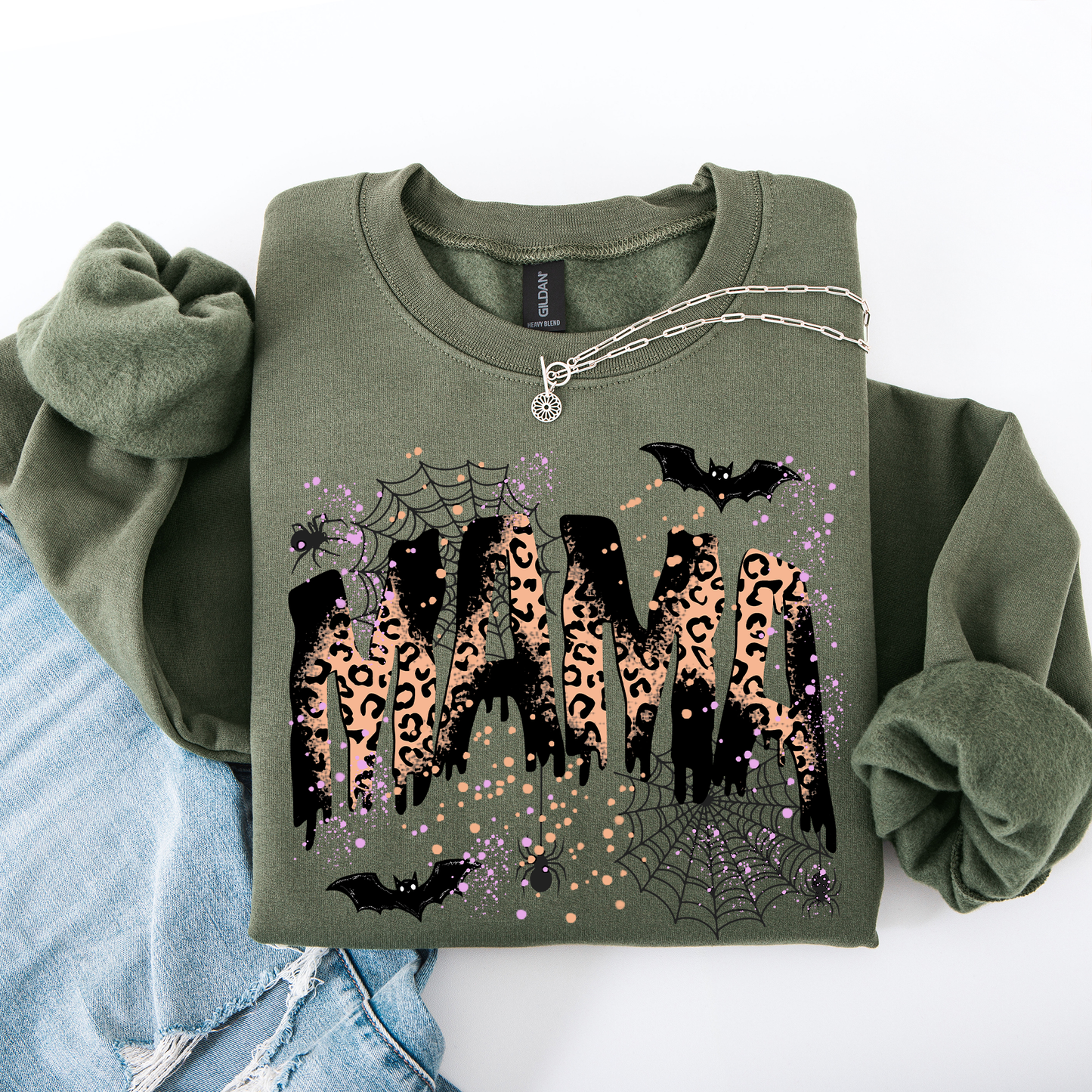 Halloween Mama, Mom, Mama Leopard Halloween, Spooky Season Boo, Halloween Sweatshirt