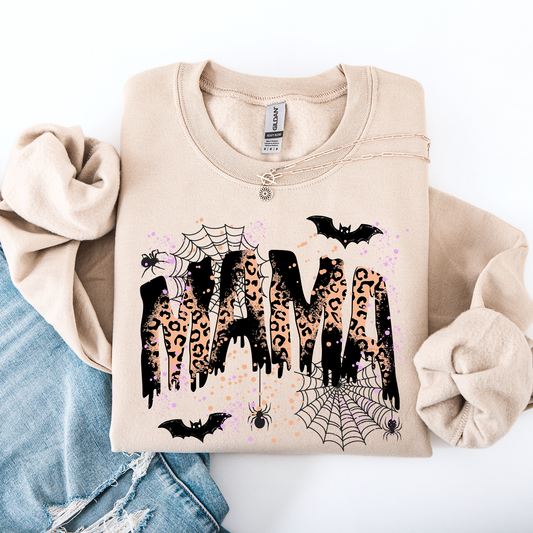 Halloween Mama, Mom, Mama Leopard Halloween, Spooky Season Boo, Halloween Sweatshirt