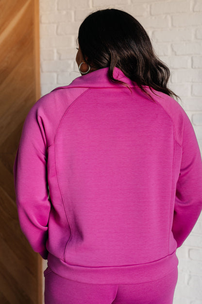 Hamptons Travel Half Zip Pullover in Magenta (Online Exclusive)