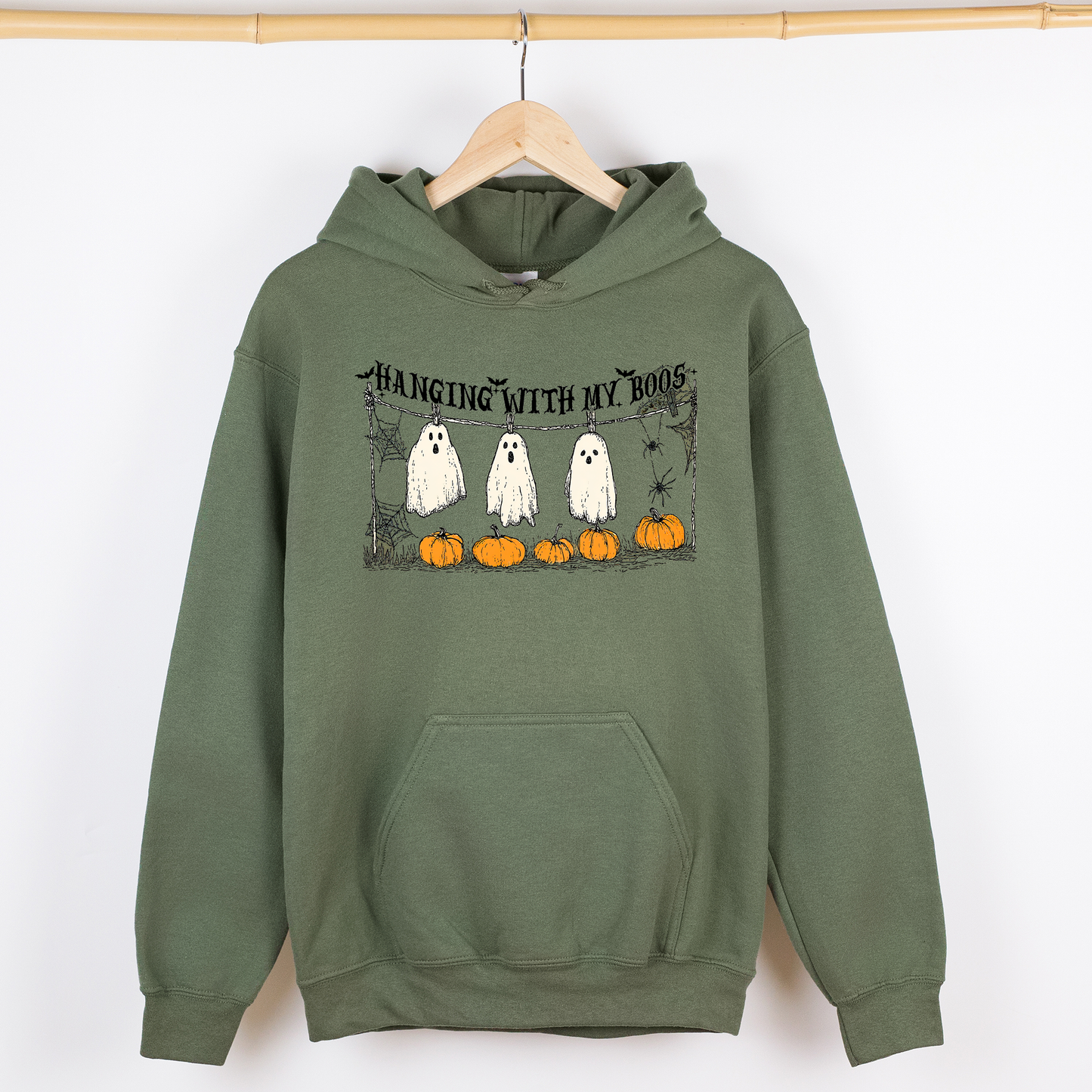 Hanging With My Boos, Ghosts, Halloween, Funny, Pumpkins, Graphic Hoodie, Hooded Sweatshirt
