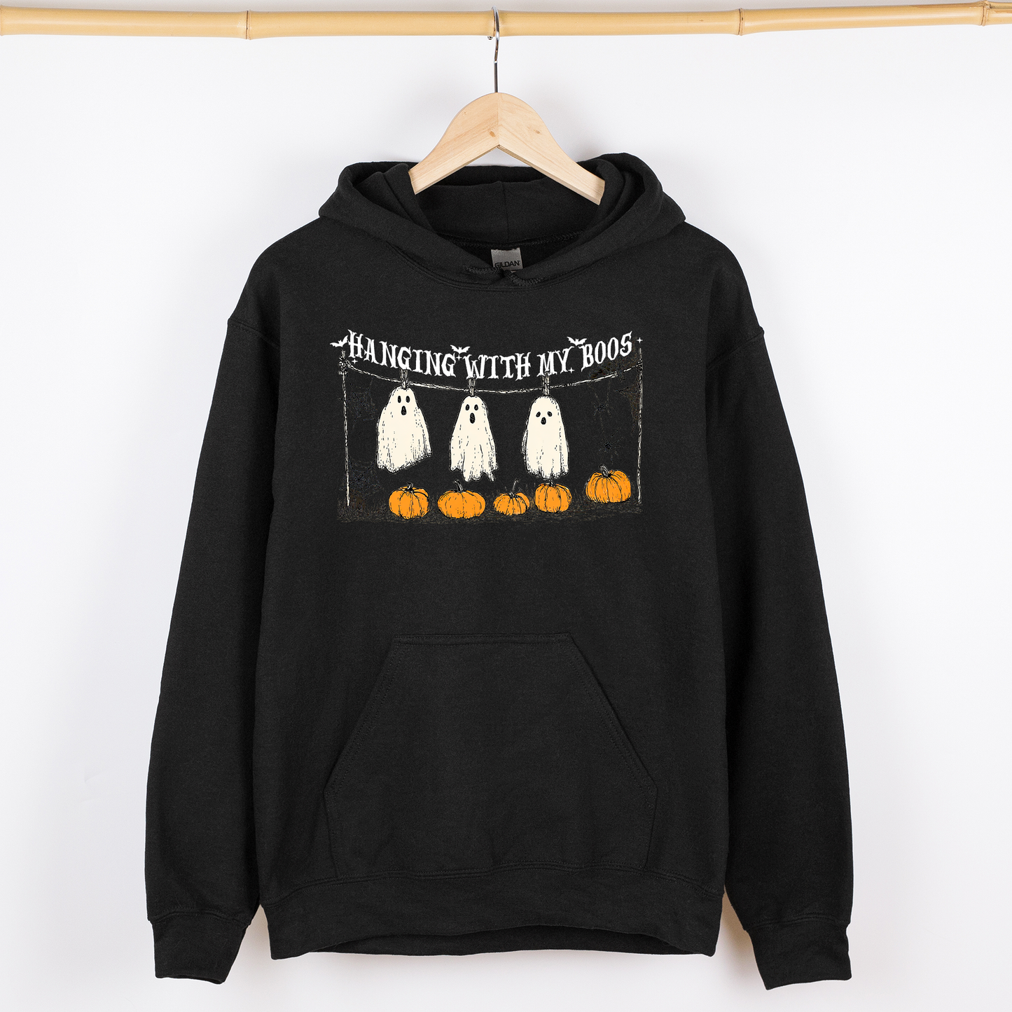 Hanging With My Boos, Ghosts, Halloween, Funny, Pumpkins, Graphic Hoodie, Hooded Sweatshirt
