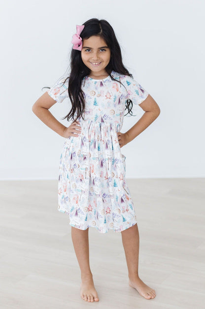 SALE Happy Camper S/S Pocket Twirl Dress