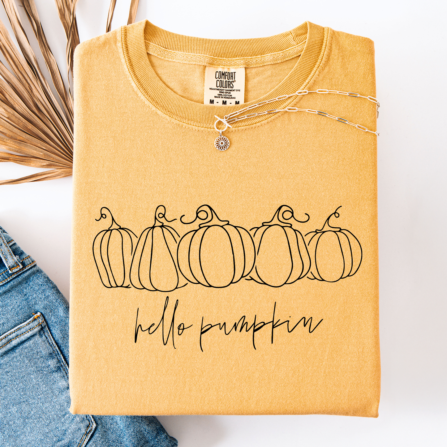 Hello Pumpkin, Minimalist Thanksgiving, Autumn, Fall, Comfort Colors T-Shirt