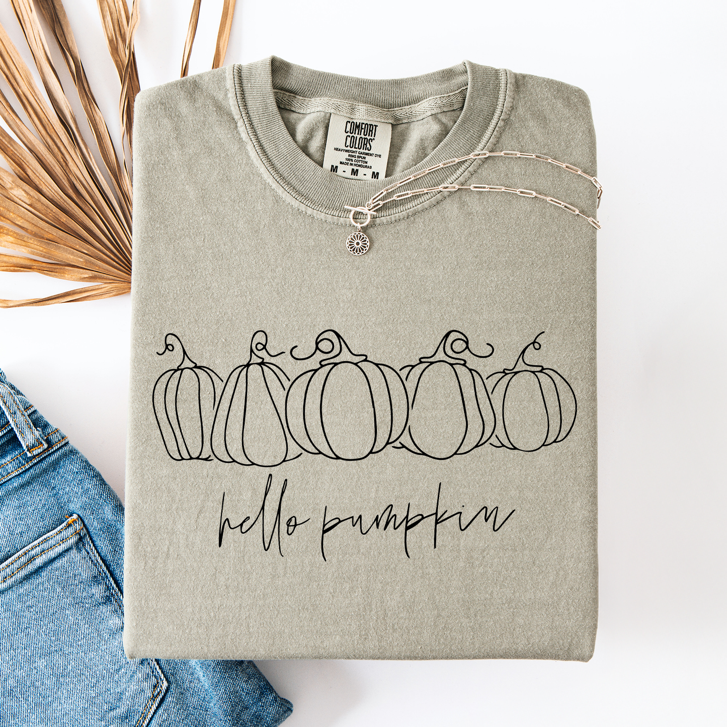 Hello Pumpkin, Minimalist Thanksgiving, Autumn, Fall, Comfort Colors T-Shirt