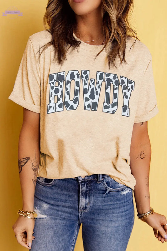 Howdy Graphic Top Threaded Pear