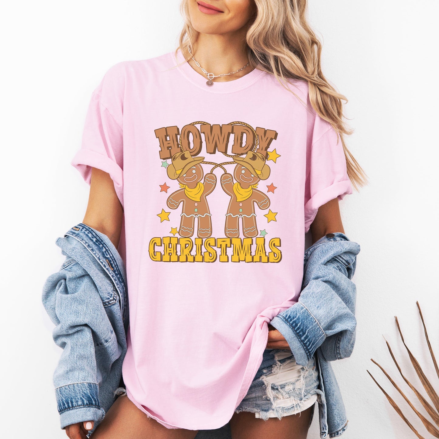 Howdy Christmas, Gingerbread Men, Western, Cowboy Tshirt Comfort Colors T-Shirt