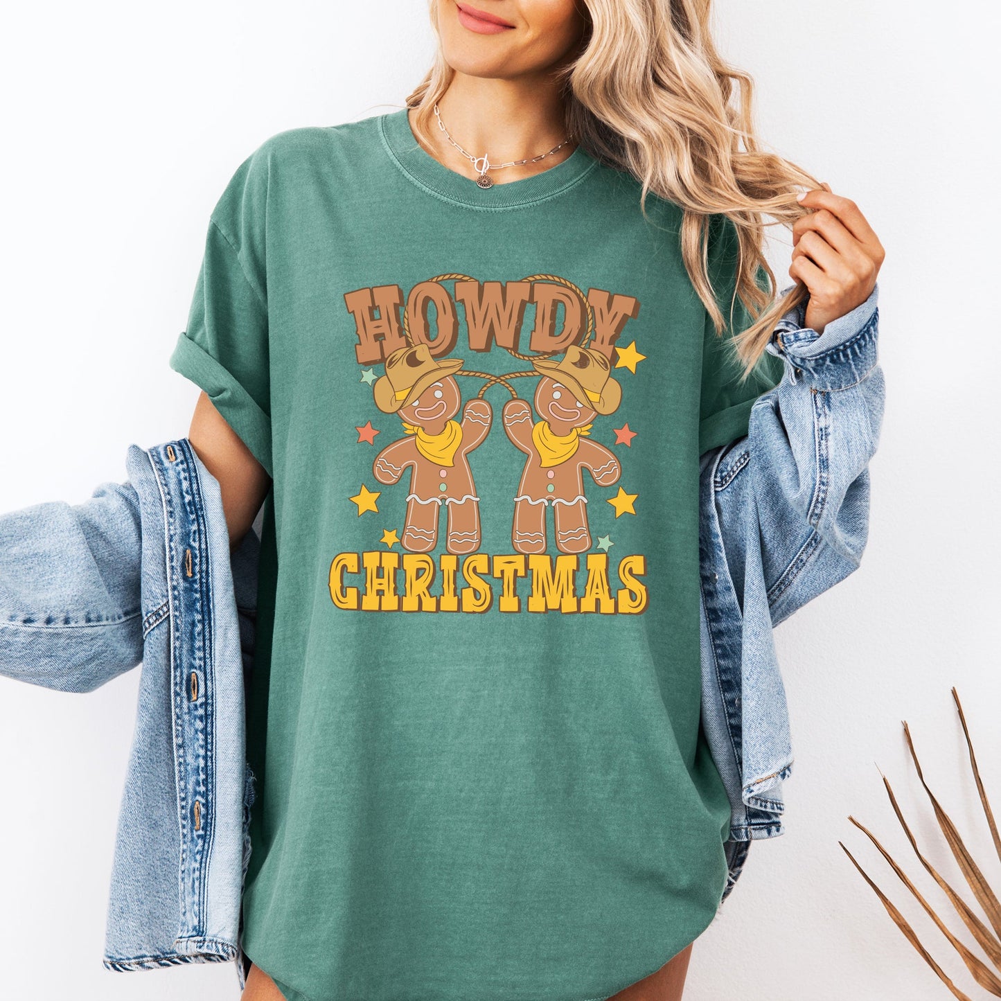 Howdy Christmas, Gingerbread Men, Western, Cowboy Tshirt Comfort Colors T-Shirt