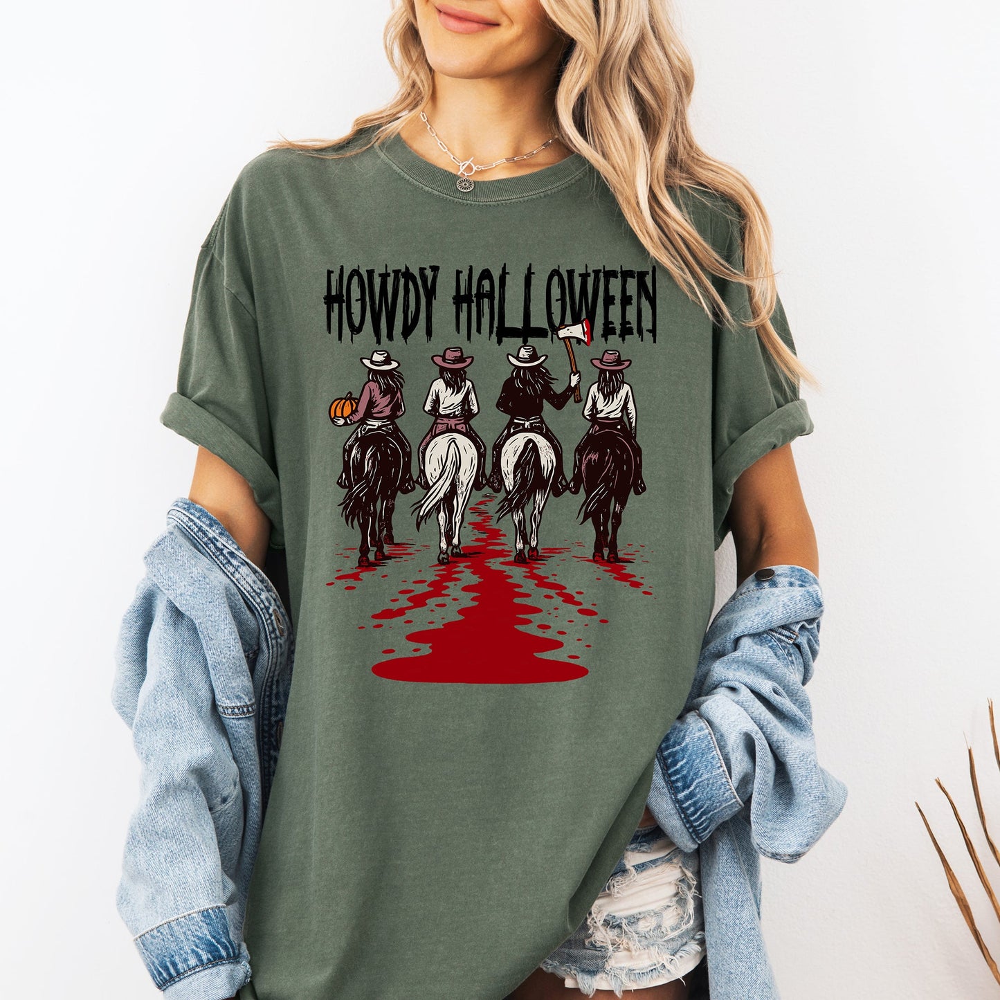 Howdy Halloween, Cowgirls, Western, Spooky, Comfort Colors T-Shirt