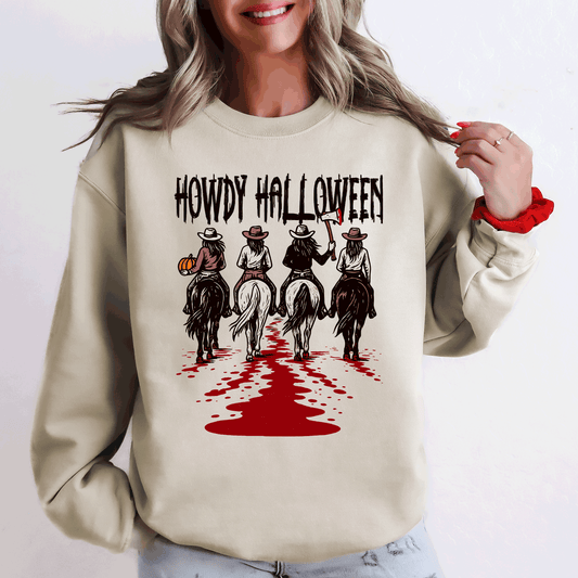 Howdy Halloween, Cowgirls, Western, Spooky Sweatshirt