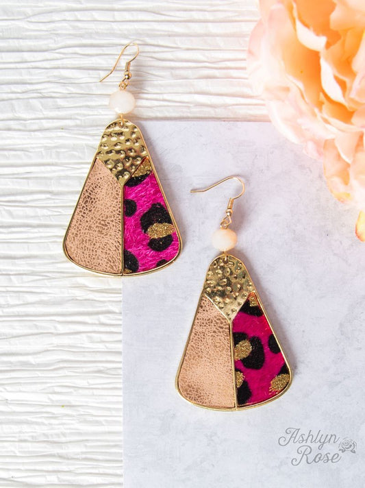 Southern Royalty Earrings, Fuchsia Aaria Tees