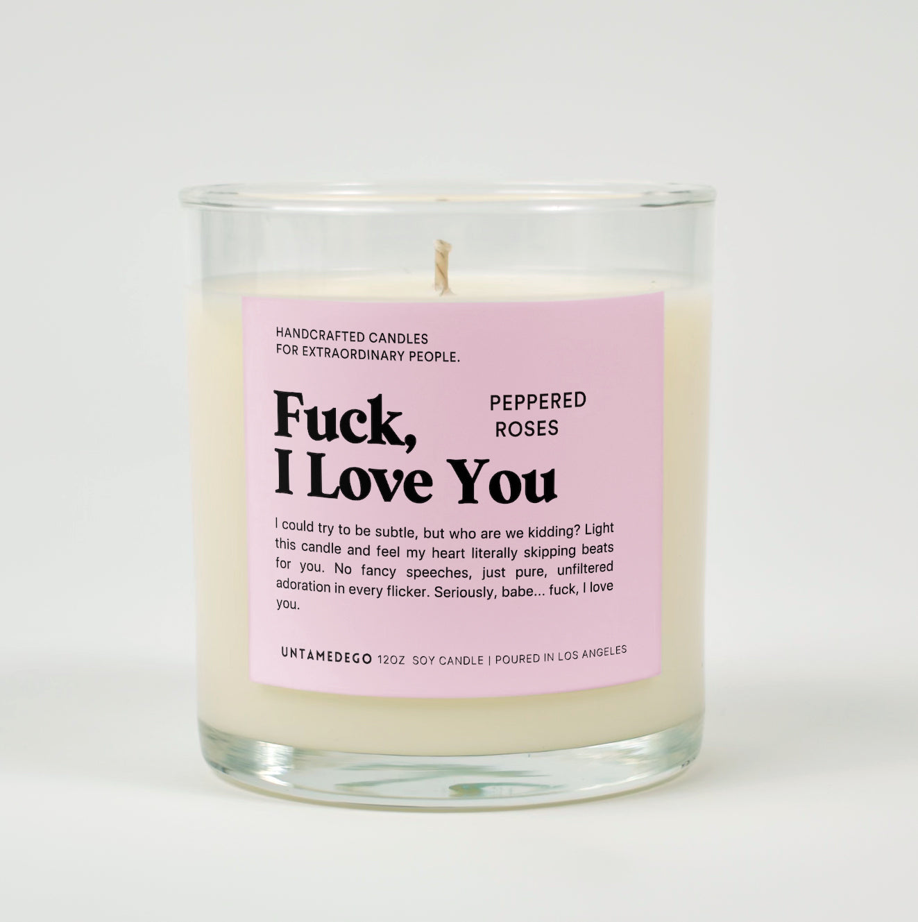 Fuck I Love You Glass Candle