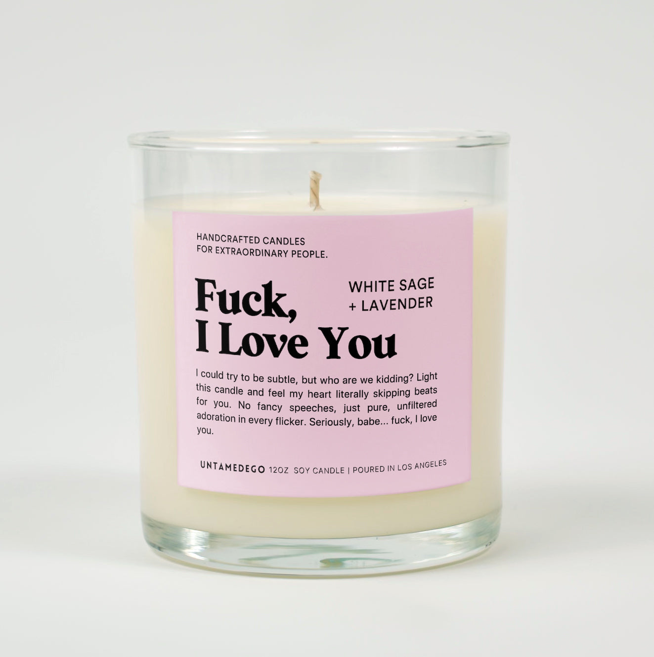 Fuck I Love You Glass Candle