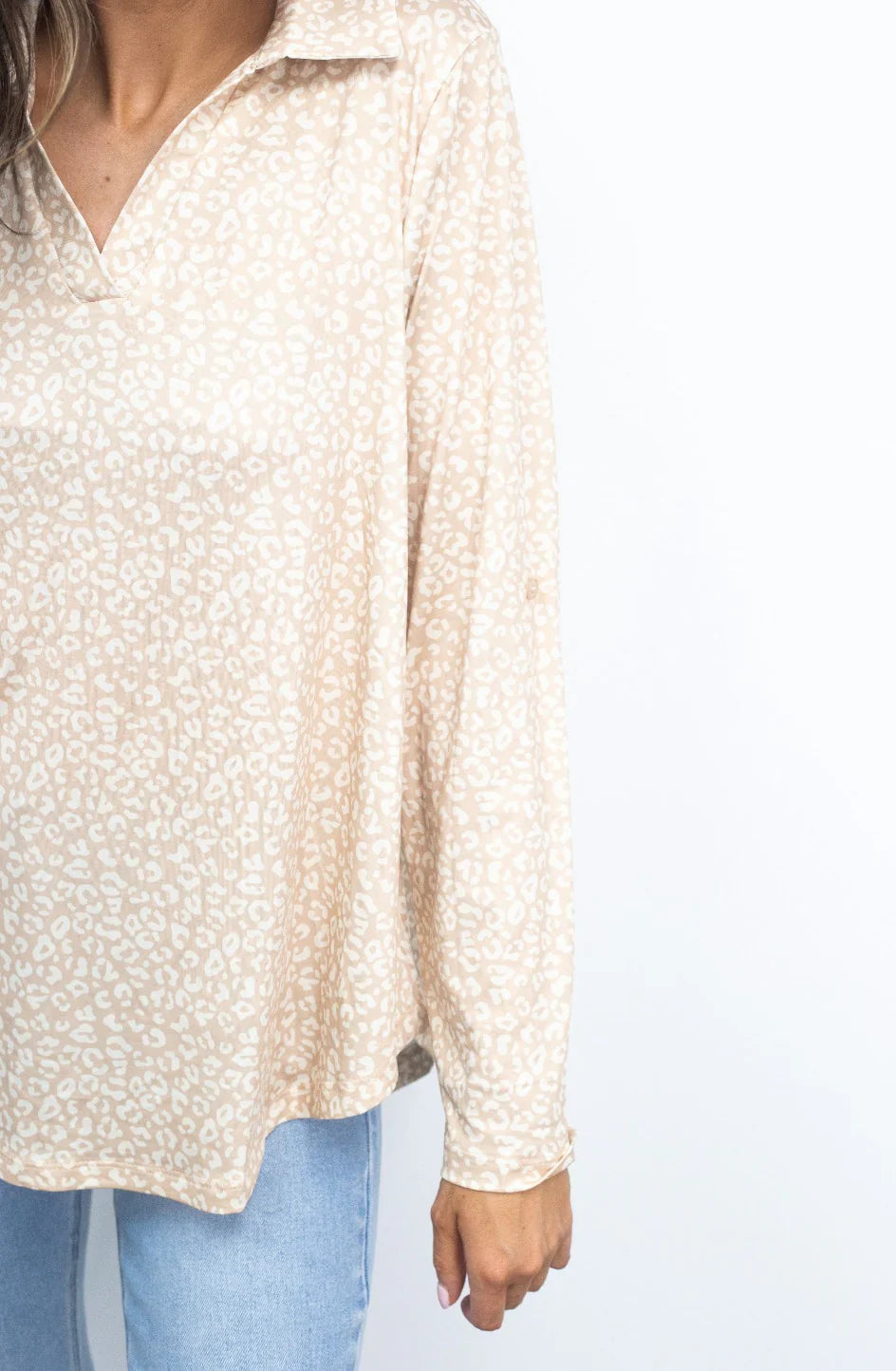 Gemma Tan Leopard Blouse