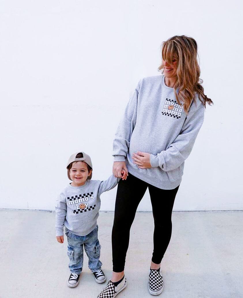 Smiley Mama and Mama's Boy Crew Set