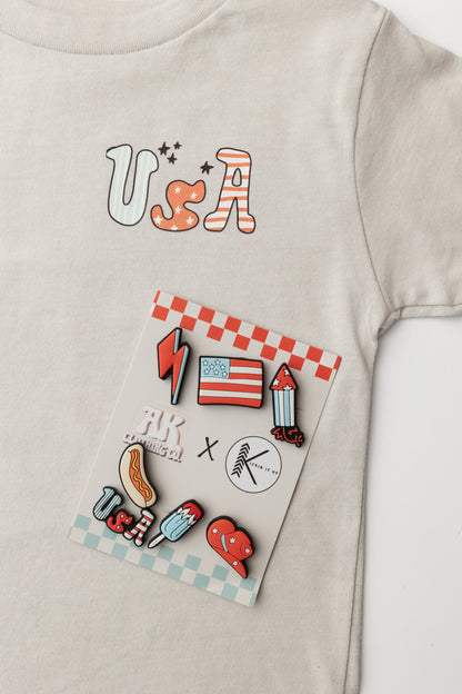 USA retro graphic tee- AK x KIU collab