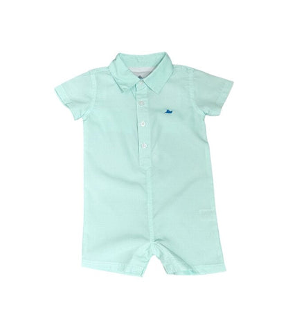 Performance Romper in Mini Beach Glass Gingham