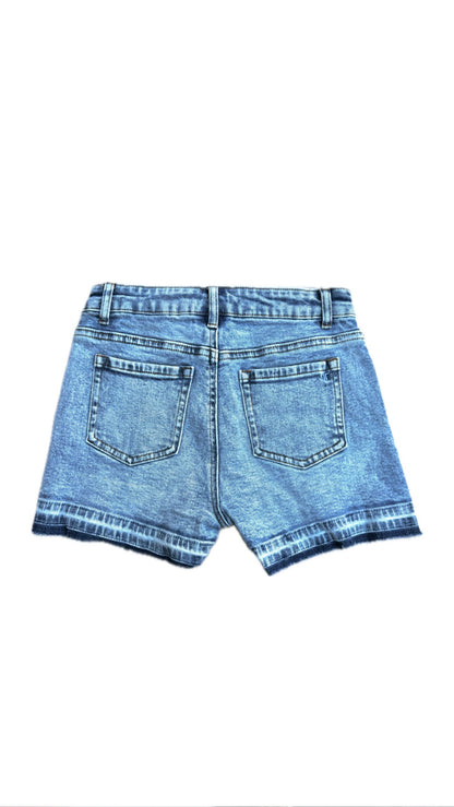 Brittany Basic Shorts with Released Frayed Hem