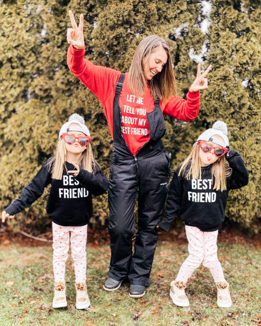 Let Me Tell You About My Best Friend Matching Mommy And Me Red and Black Set