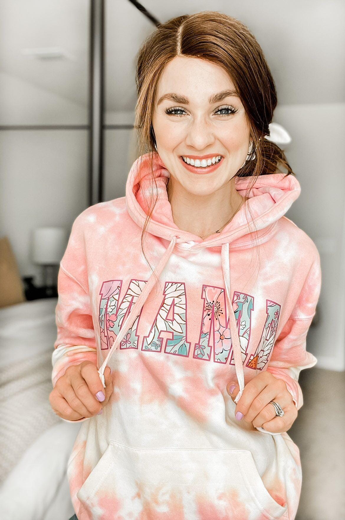Floral Mama Tie Dye Hoodie