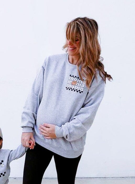 Grey Smiley Mama Pullover