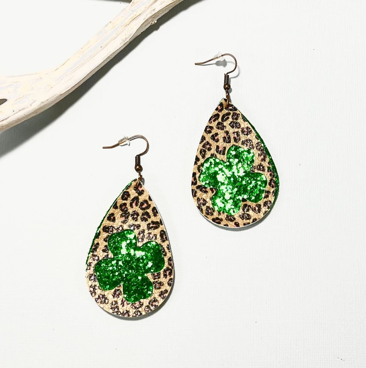 Lucky to have you saint Patrick's leopard earrings Aaria Tees