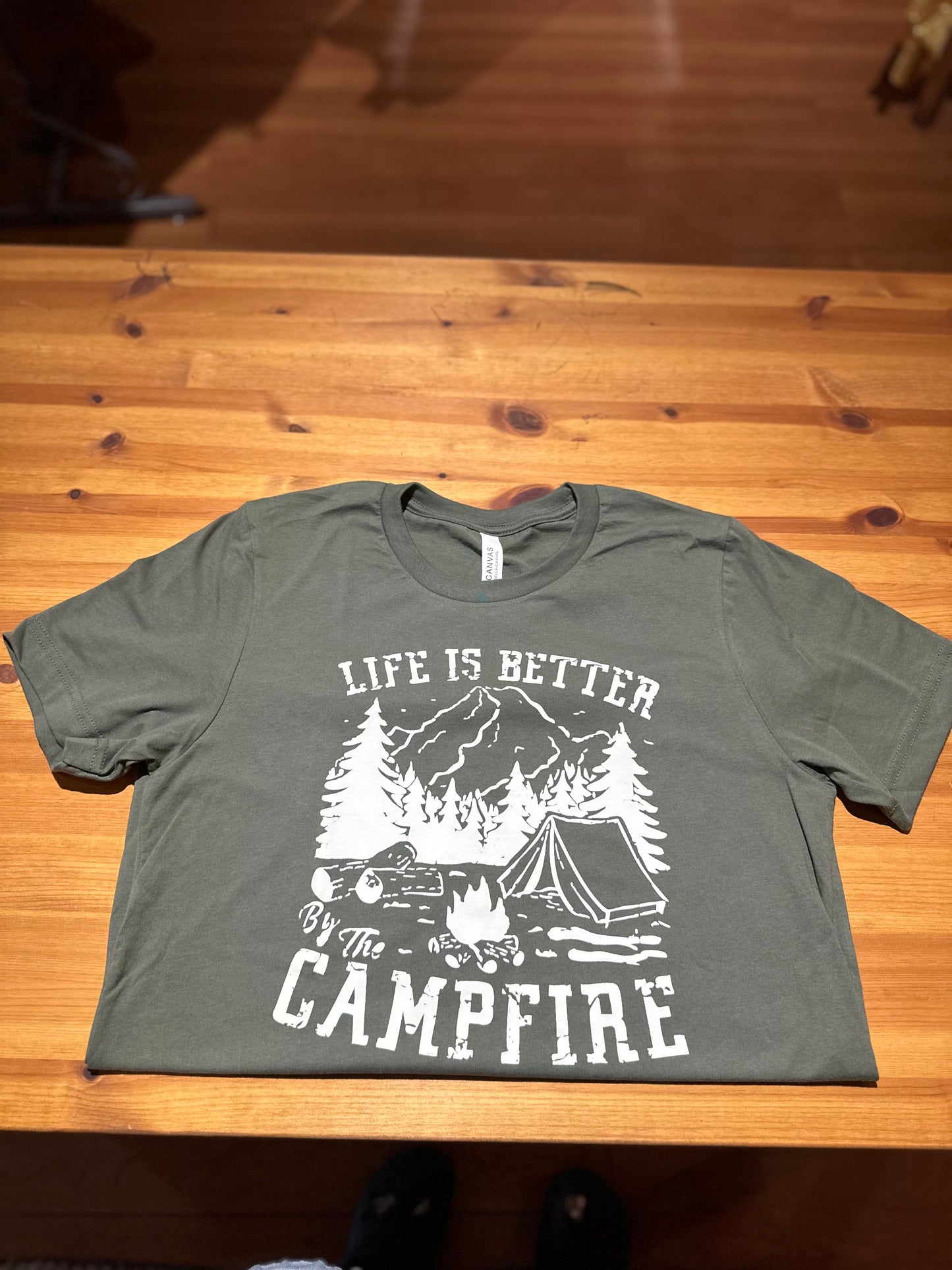 Life is Better by the Campfire Crew Neck Short Sleeve Tee