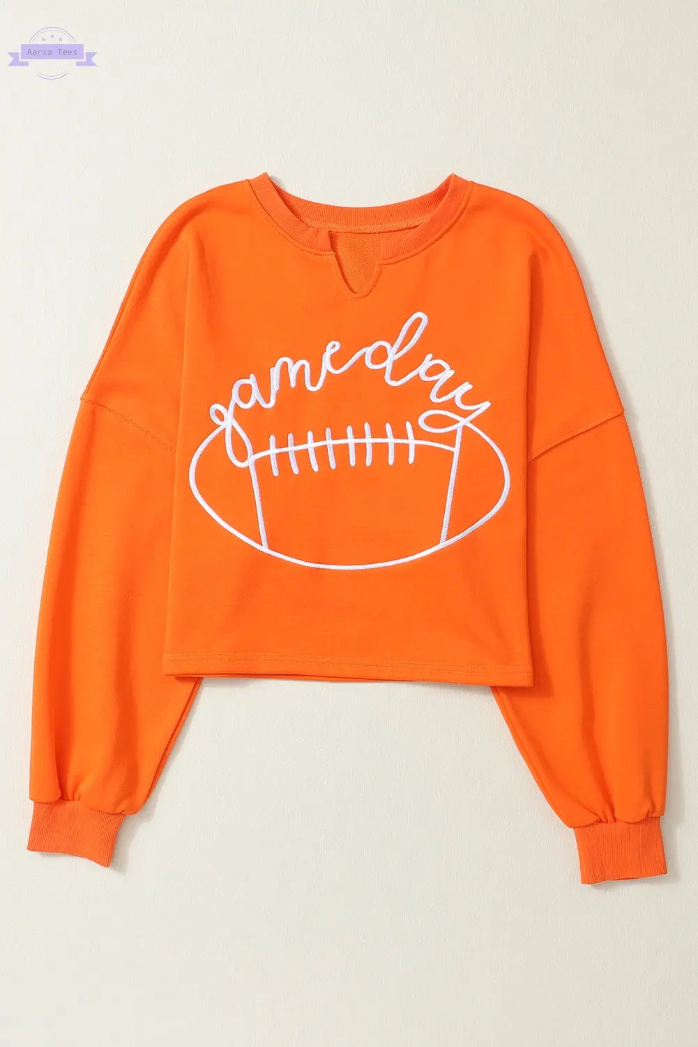 Indy Game Day Notched Neck Sweatshirt Threaded Pear Aaria Tees
