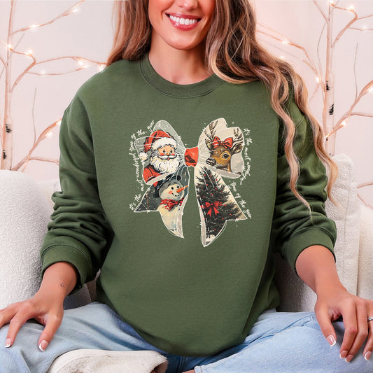 It's The Most Wonderful Time Of The Year, Christmas, Santa, Snowman, Reindeer Sweatshirt