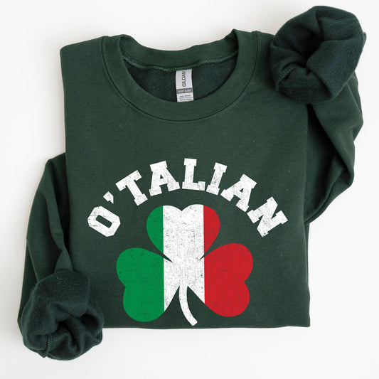 Italian Shamrock, Flag, St Patrick's Day Sweatshirt
