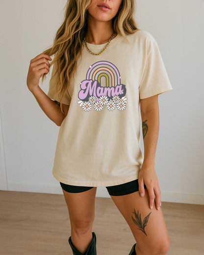 Mama Rainbow Comfort Colors T Shirt