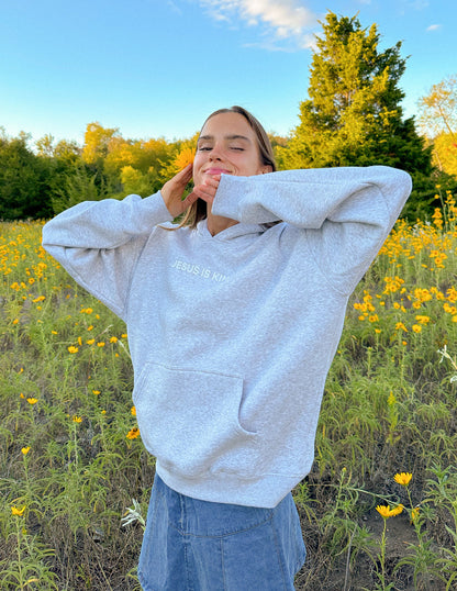 Jesus Is King Heather Grey Unisex Hoodie