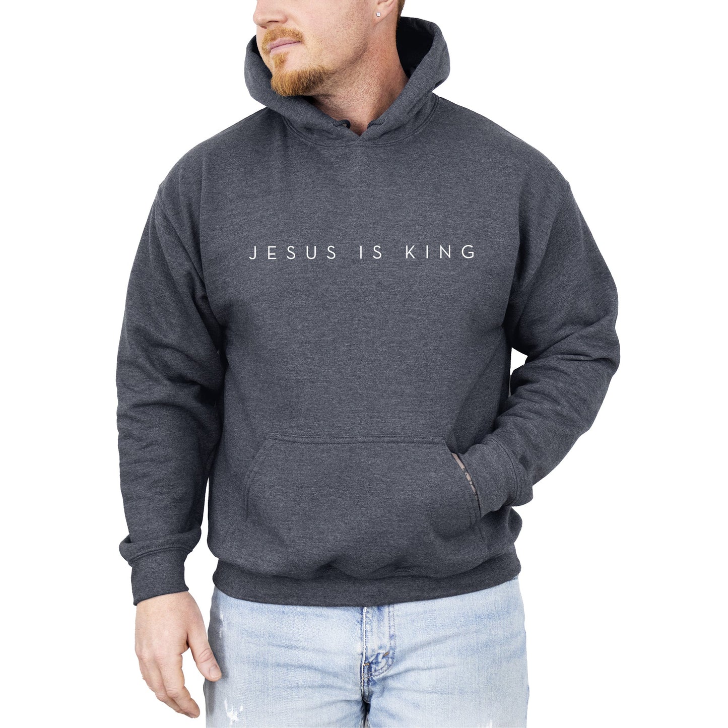 Jesus Is King, Minimalist, Religious, Faith, Gospel, Christian Hoodie, Hooded Sweatshirt