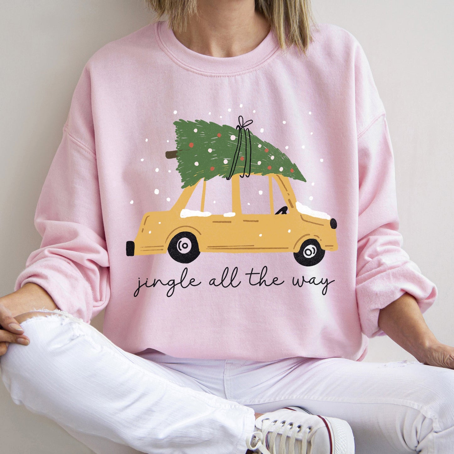 Jingle All The Way, Retro Car, Christmas Sweatshirt