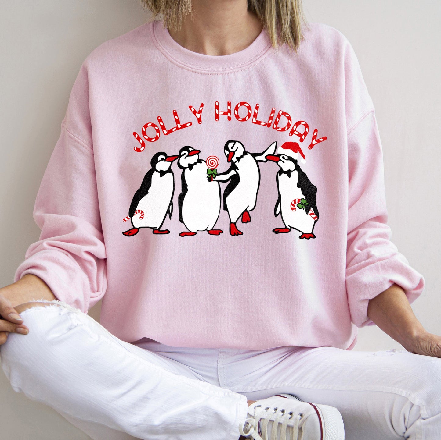 Jolly Holiday, Penguins, Christmas Sweatshirt