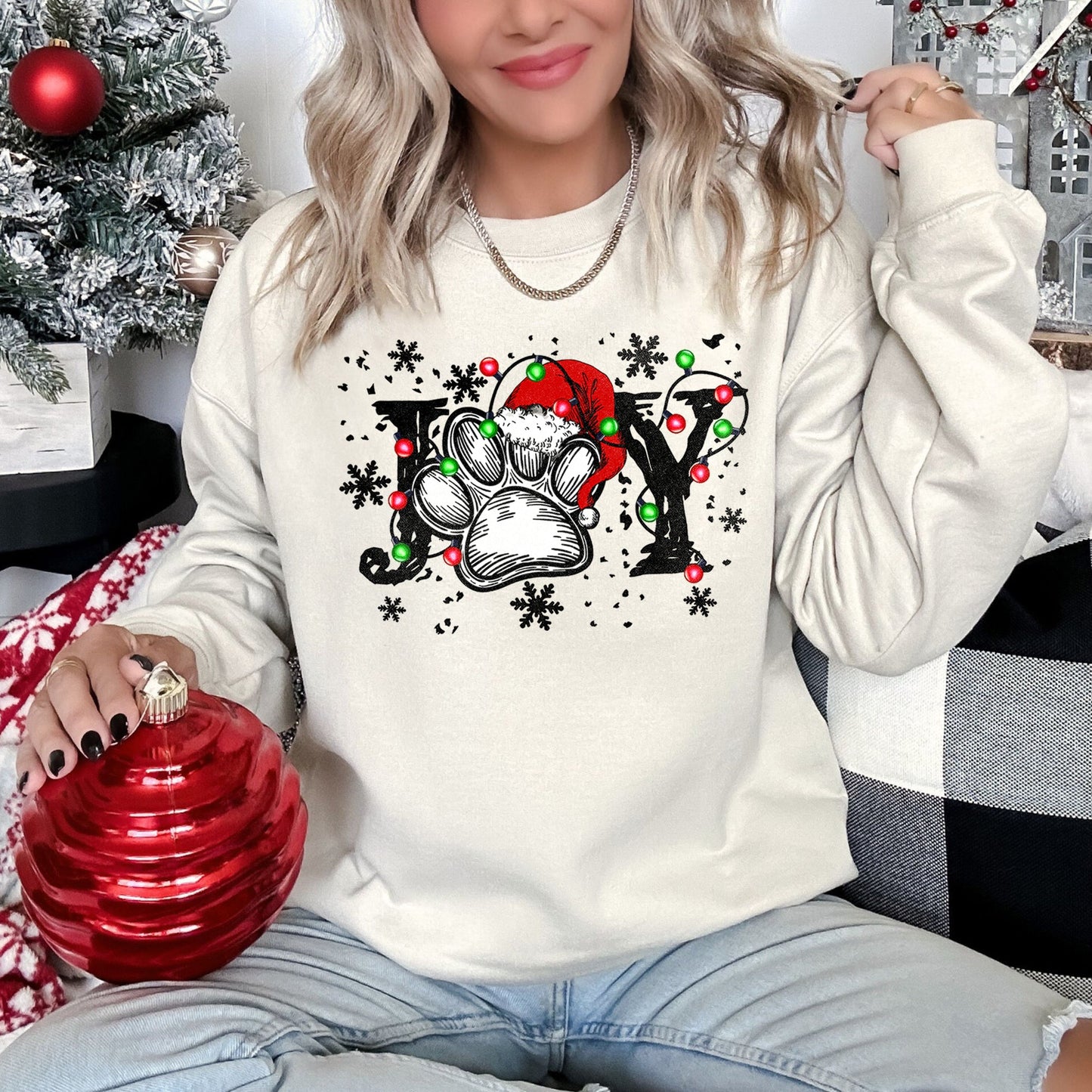Joy Paw Cute Christmas Sweatshirt