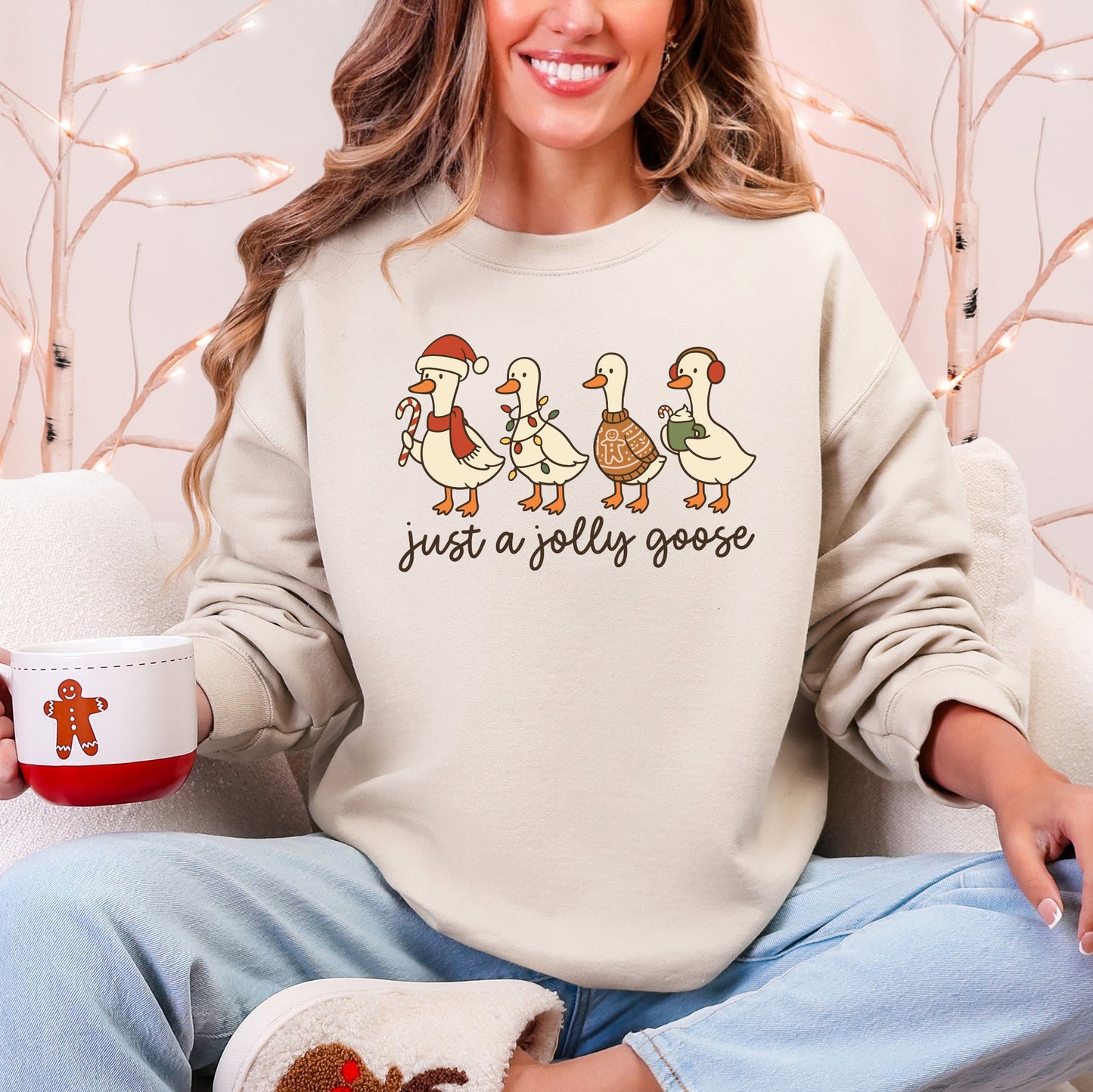Just A Jolly Goose, Christmas, Santa, Funny Sweatshirt