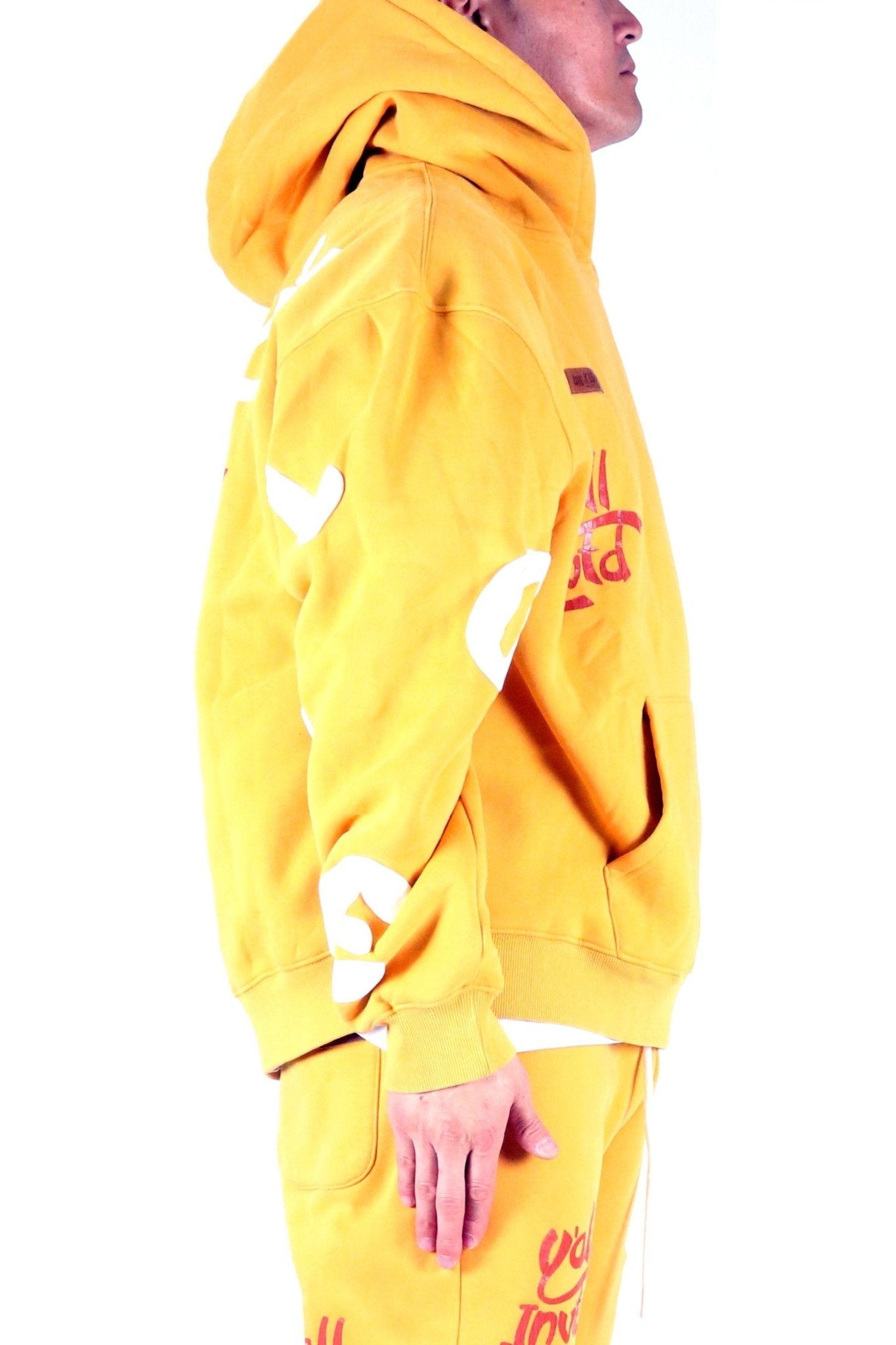 DAFFORD Heavy weight brushed graphic pullover hoodie